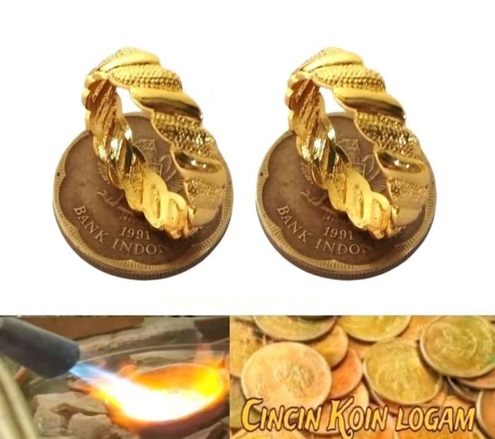 Cincin Koin Logam Unik Terbaru Terbuat Dari Bahan Koin 500 Anti Karat Tidak Mudah Luntur Cincin Koin