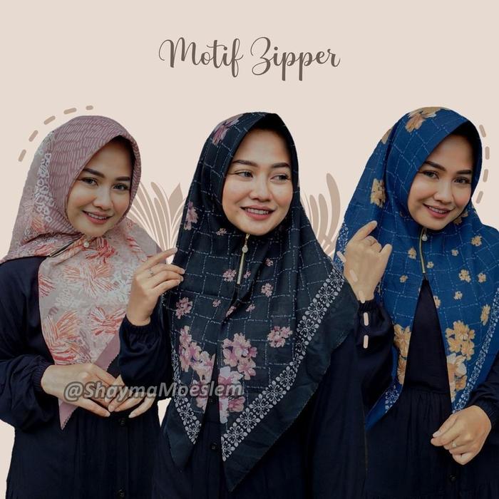 HIJAB VOAL AZAHRA Segi Empat Motif Premium / Hijab Voal Motif 100 ribu Dapat 5 pcs Cantik Nyaman Sat