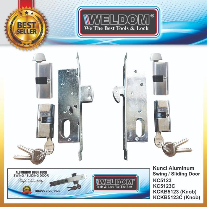 Kunci Pintu Sliding / Swing WELDOM 5123 (Kait & Swing)