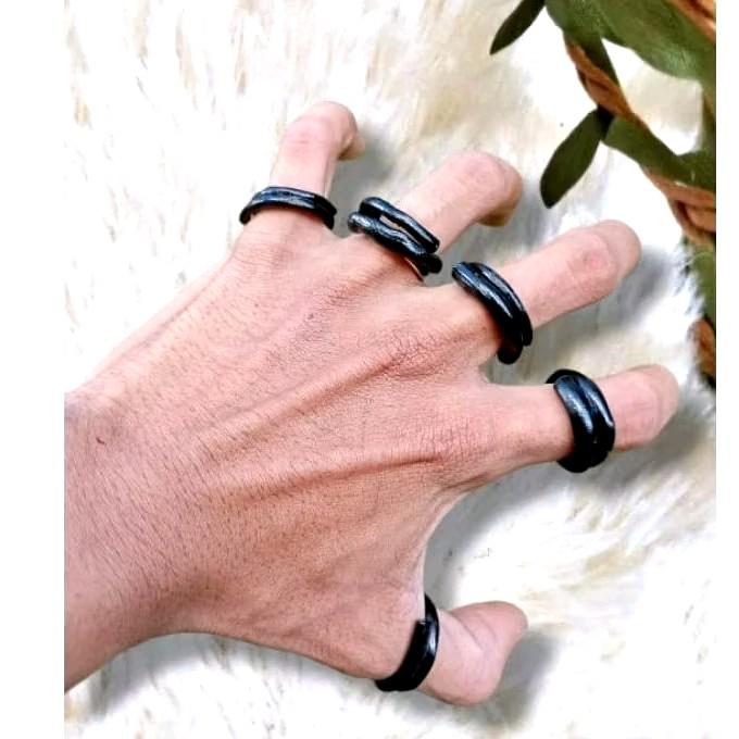 Cincin Akar Bahar Hitam Asli Kuat dan Lentur - Rings