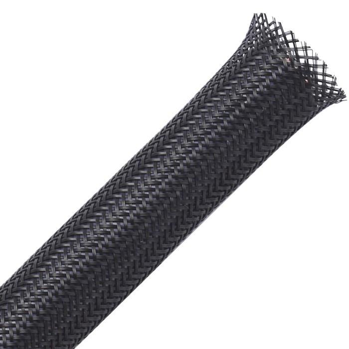 Snake Skin 18 mm - Cover Kabel - Braided Cable Sleeve - Ecer 1 Meter - Hitam