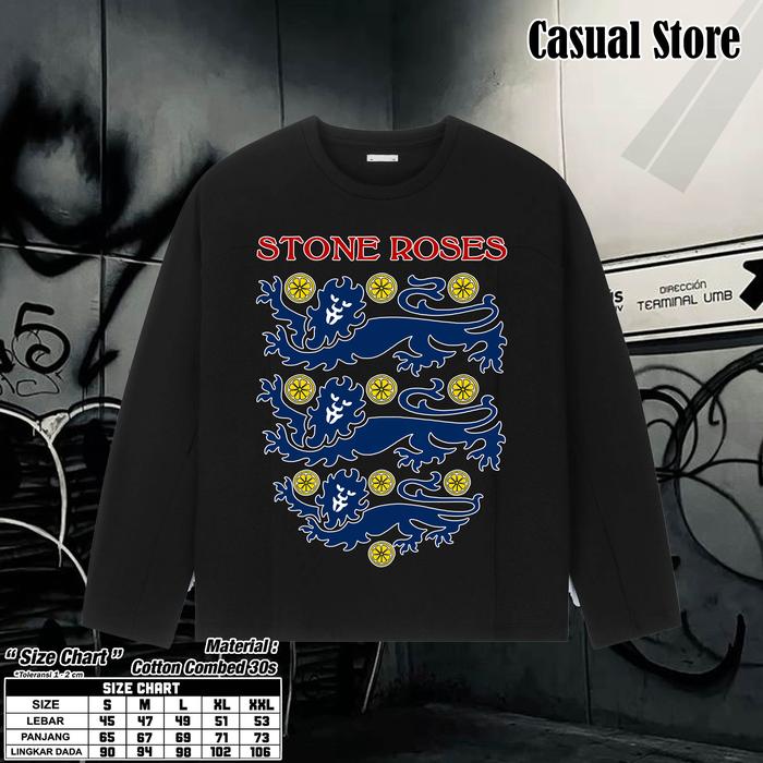 T-Shirt Long Sleeve -Stone Roses Cotton Combed 30s