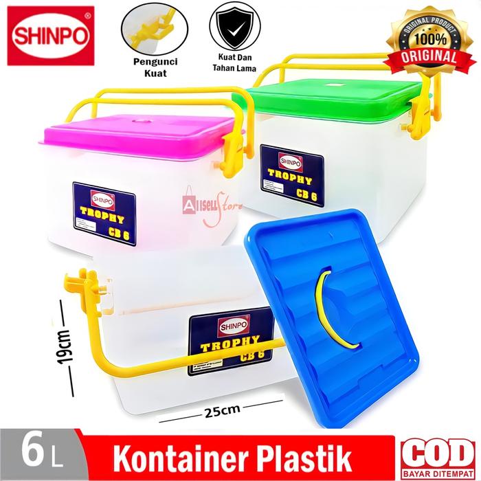 ( BISA COD ) PROMO SHINPO SIP-121 TROPHY CB 6 LITER KONTAINER PENYIMPANAN JINJING MULTIFUNGSI / KOTA