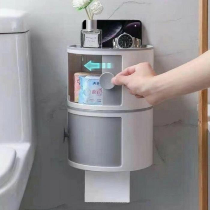 Rak tissue peralatan kamar mandi dapur obat kosmetik laci pintu geser