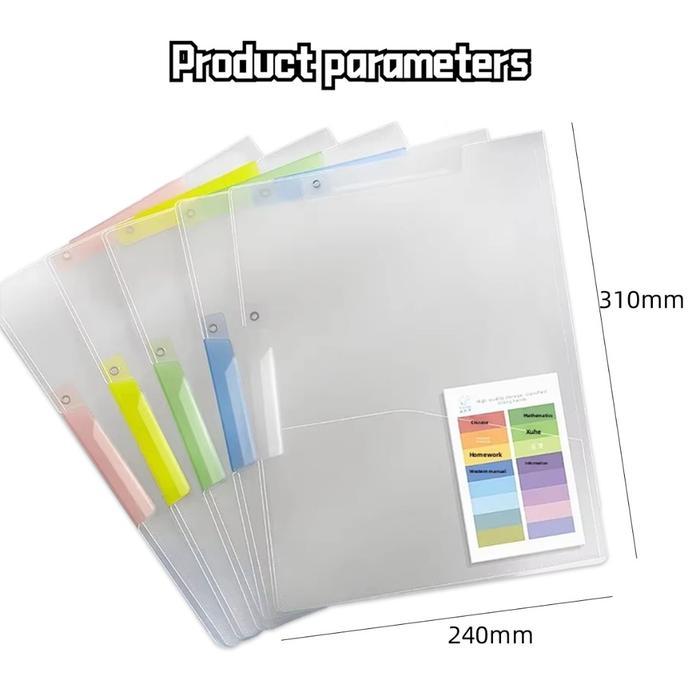 5PCS/Bag Folder File Dokumen Document Keeper Project Holder Transparan Clear Sleeves A3/A4