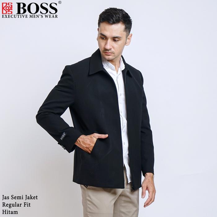 Exclusive Sale Boss Jas Semi Jaket Formal Regular Fit Hitam Pasti Ori