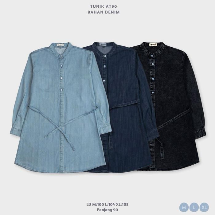 Anyo At90 Atasan Tunik Wanita Soft Denim Terbaru !!!