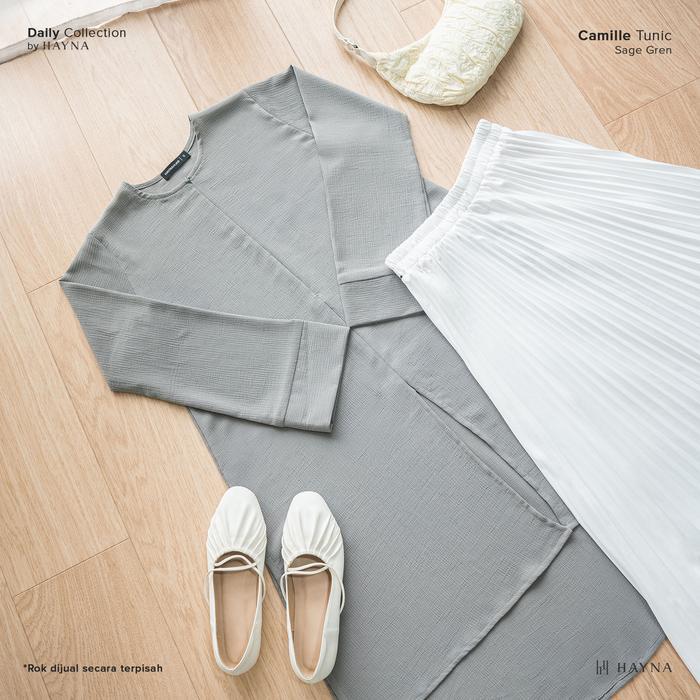 Hayna Camille Tunik (Sage Green) - Tunic Atasan Wanita Lengan Panjang