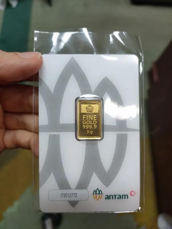 Antam Logam Mulia Certicard Emas Batangan 3 Gram, LM Antam - 3 gram