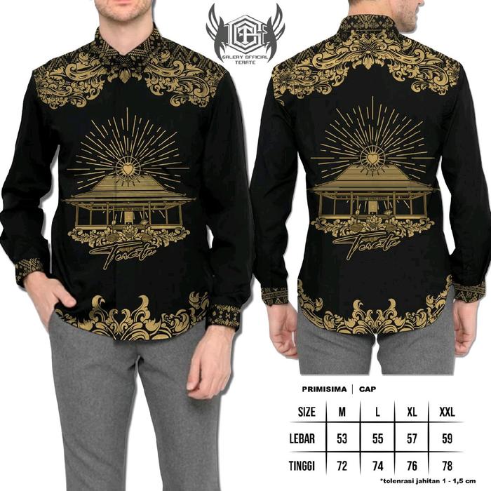 Kemeja Batik PSHT SH Terate Motif Padepokan - Baju Pria Dewasa - Distro, Hem, Katun, Kaos, Pendek, H
