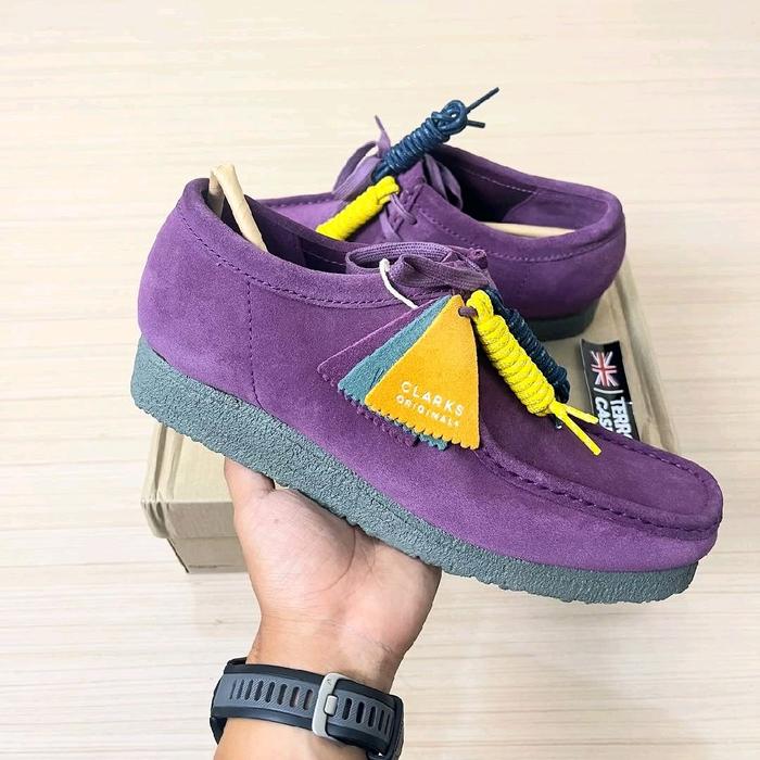 Clarks Wallabee Purple Suede Combi Originals BNIBWT
