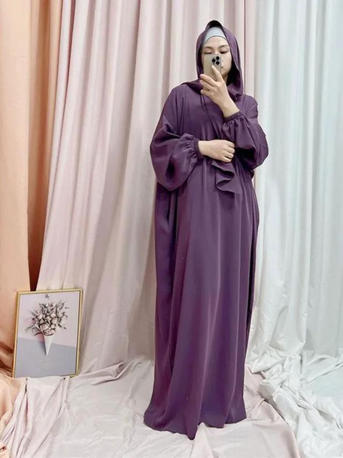 Ramadan One Piece Muslim Prayer Garment Women Hijab Abaya Maxi Dress Khimar Burqa Islamic Clothing O