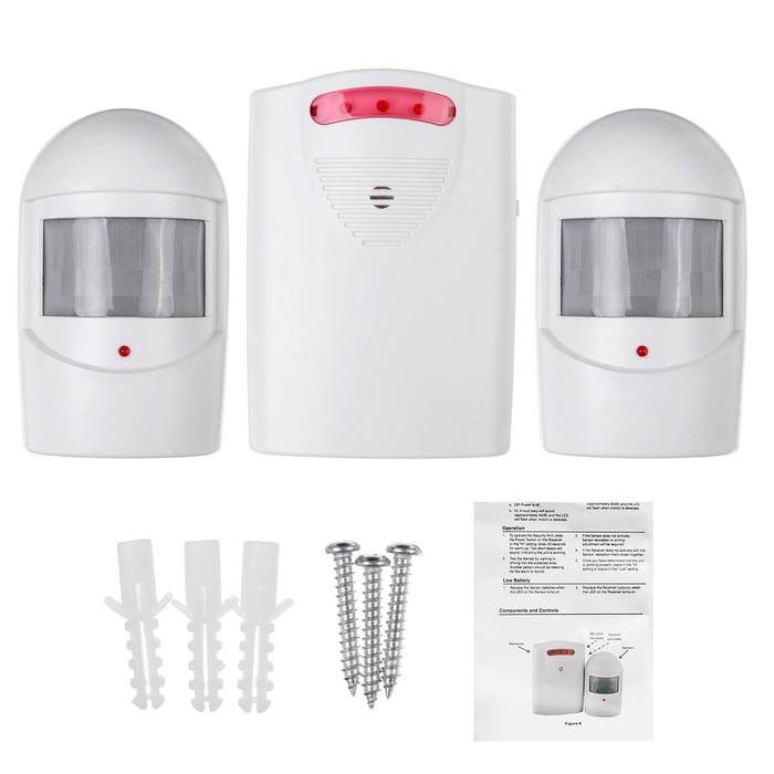 4 Sounds Adjustable Wireless Sensor Alarm Bell PIR Welcome Alarm