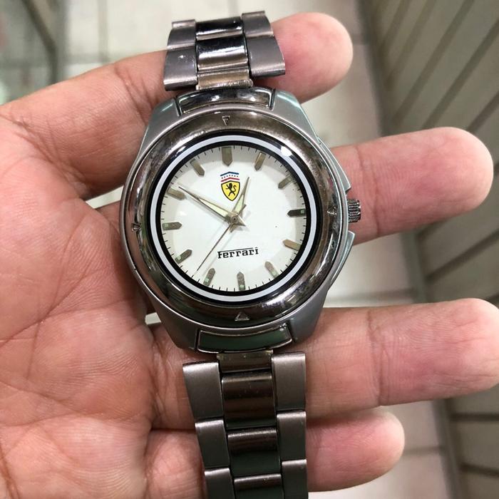 Ferrari Jam Tangan Pria Stainless Steel Model Terbaru quartz silver water resist