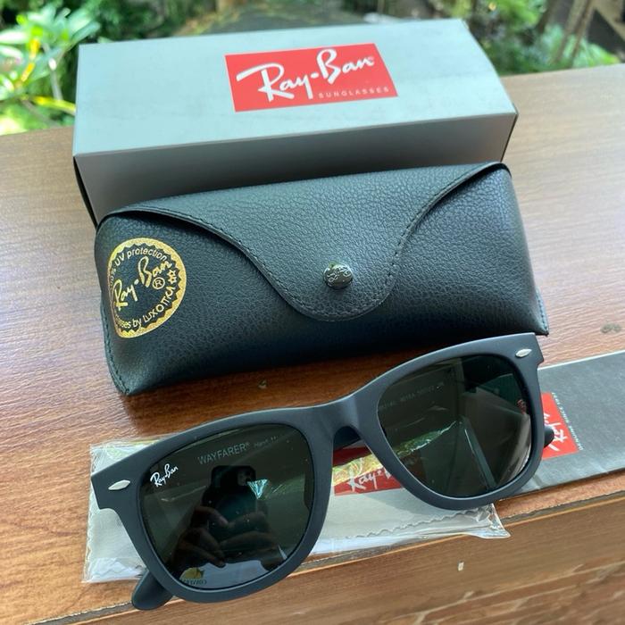 kacamata rayban wayfarer hitam doff