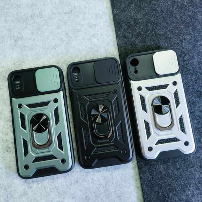 iPhone XR - SGFlip Army Ring Flip Lens Rugged Armor Case Shockproof