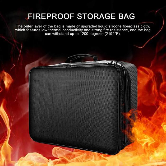 Fireproof Document Bag Travel Case Portable Waterproof Document