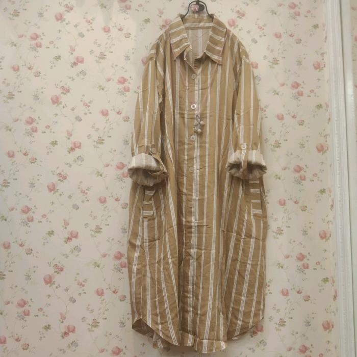 rekomendasi tunik rayon bermotif garis