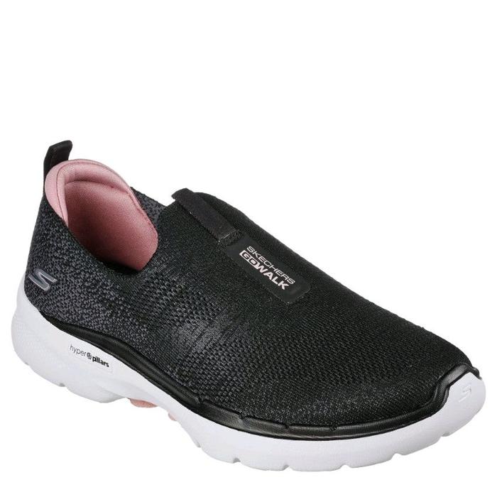 Sepatu Slip On Skechers Women GO WALK 6 GLIMMERING 124502/BKPK Wanita Original