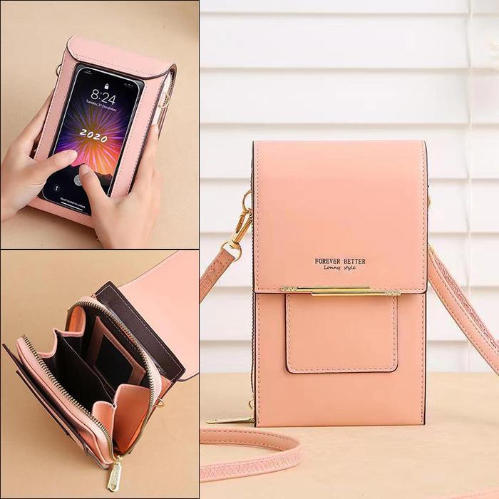 Tas Selempang Kulit Wanita Layar Sentuh Dompet Hp Touch Screen Tas Hp