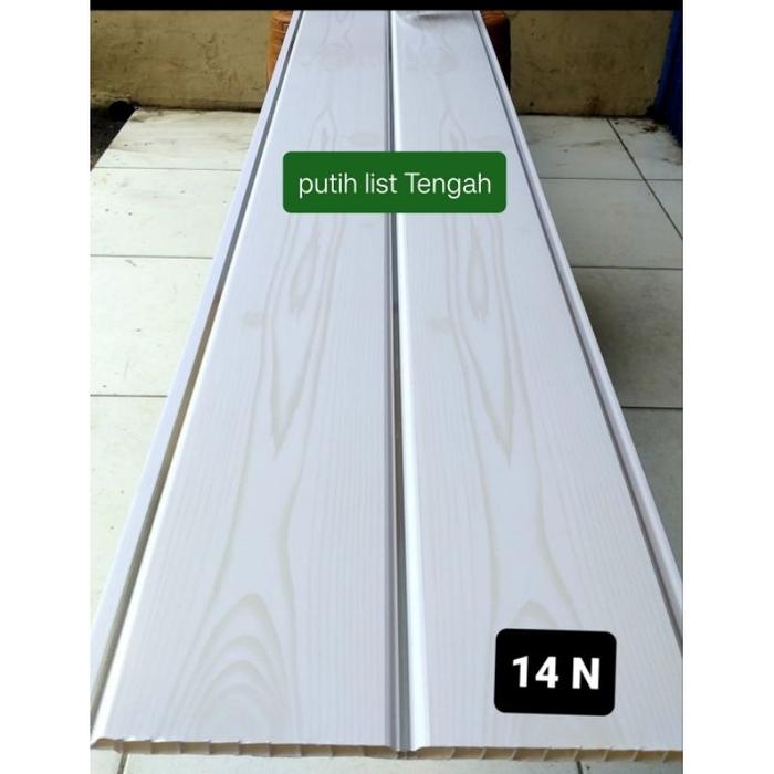 Plafon Pvc Minimalis 8mm Motif - Putih List Tengah KL 16