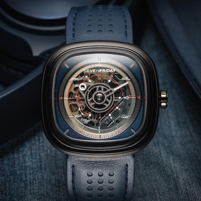 Sevenfriday T3/03 Official Jam Tangan Pria Biru Hitam T-Series