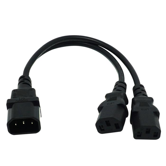 IEC 320 C14 Male Plug to 2XC13 C5 C7 C13 Female Y Type Splitter Power