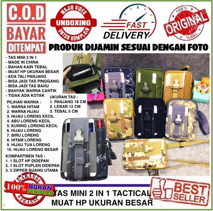 Tas Bahu / Dompet Pinggang Tactical Pria Muat HP Besar Bahan Kain Tebal Ukuran Mini Compact
