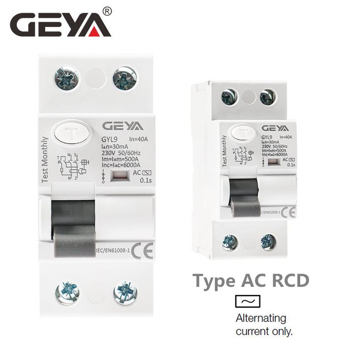 GEYA GYL9 Type AC RCD Electromagnetic Circuit Breaker ELCB RCCB