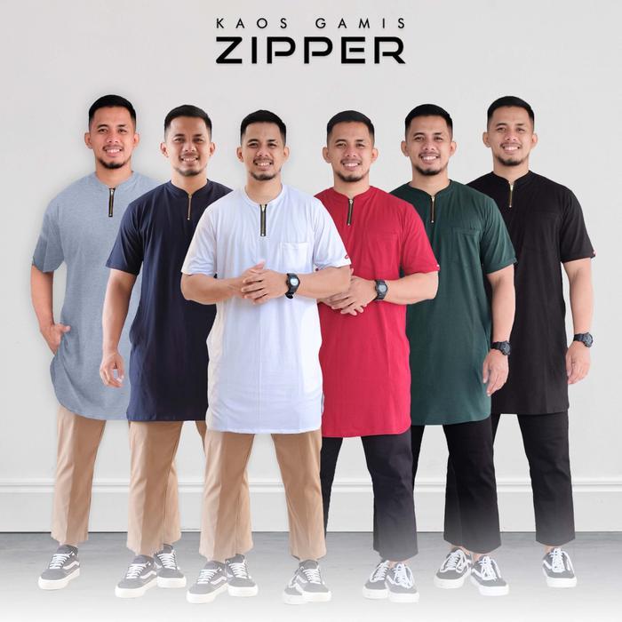 Terbaru Kaos Gamis Ahad Zipper Original.