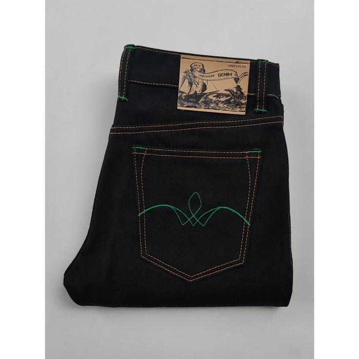 SELVEDGE deep greenline VILLAGE FLOWERS x weft indigo premium 15.oz