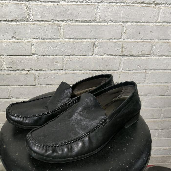 Sepatu ECCO dress moc men loafer pantofel size 45 preloved Pria Shoes Kerja Hitam