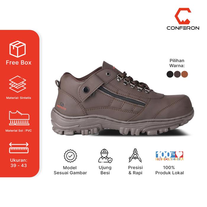 Conferon - Sepatu Boot Pria Detroit Reptil Ujung Besi