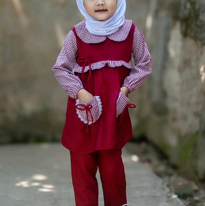 (Gratis Ongkir) Setcel Anak Perempuan, Amira Setcel 1tahun sampai 6tahun, Setcel Kombinasi