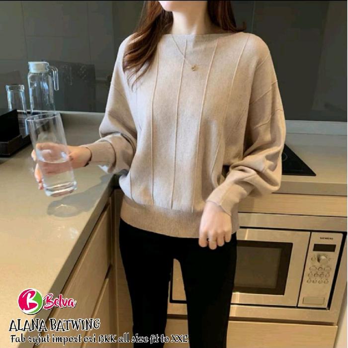 Alana batwing by original belva fabb rajut import ori bkk all size fit to xxl tebal adem halus nyama