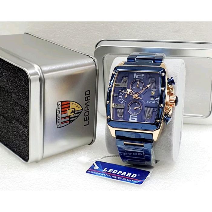 JAM TANGAN LEOPARD 3631 PRIA RANTAI CHRONO AKTIF ORIGINAL