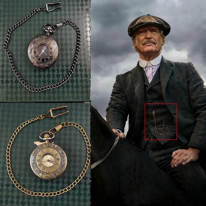 IMPORT Shelby pocket watch, vest chain, suit accessories, electronic retro tourbillon watch, mechani