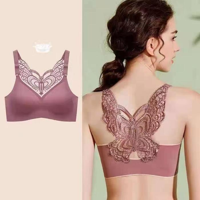 [Vimisu]Big Size Sport Bra Seamless Bahan Latex Renda Bh -Gratisongkir