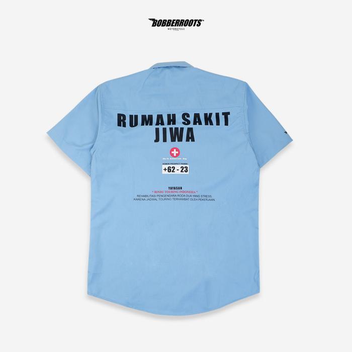 BOBBERROOTS - Workshirt / Kemeja Pasien RSJ 023 Baby Blue / shirt