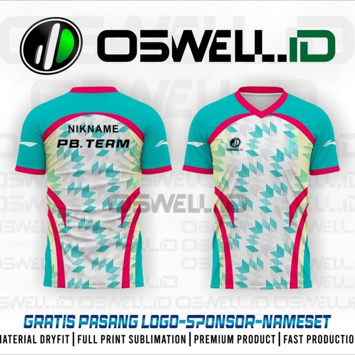 Baju Olahraga Jersey Badminton Full Printing Premium free custom [BADMINTON OSWELL 03]