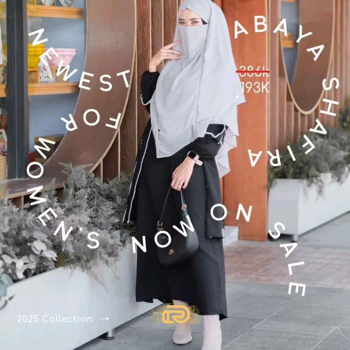 Abaya Shafira BLACK (Abaya saja) Gamis Wanita Dewasa Muslim Dress Syari Hitam Lebaran
