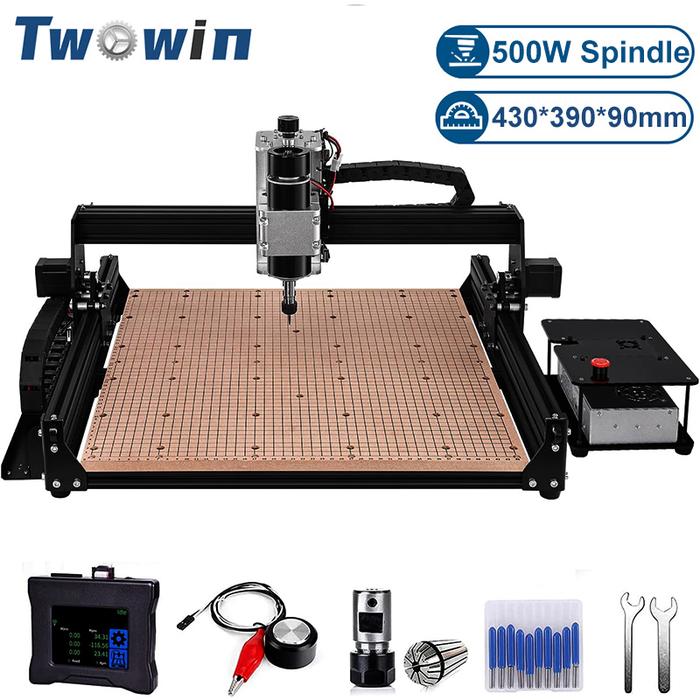 TWOWIN CNC Machine Laser Engraver Wood CNC Router Milling Cutting