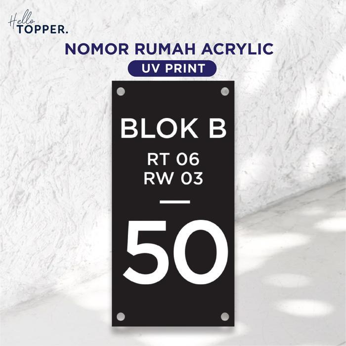 Custom Nomor Rumah Printed | Nomor Rumah Akrilik Printed