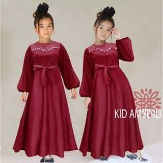 TERBARU BISA COD DRESS AMBERLI ANAK PAKAIAN MUSLIM ANAK S-M-L TERSEDIA BERBAGAI WARNA GAMIS ANAK 4 T