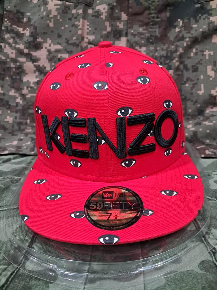Topi New Era 59Fifty X Kenzo Paris Eye AOP Fitted Size 7 3/8 (58,7cm) 100% Original