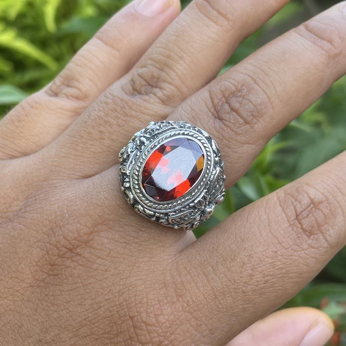 Cincin Perak Silver bali 925 Barong Rangda Batu Gagang pria wanita
