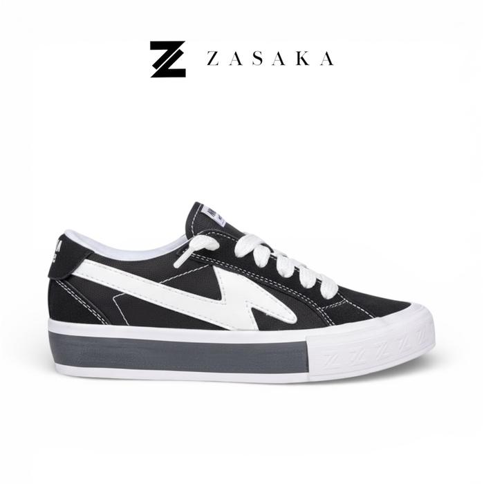 ZASAKA Sepatu DONG Sneakers Hitam Putih Pria Wanita Casual Original Shoes Bahan Suede Kanvas Lining