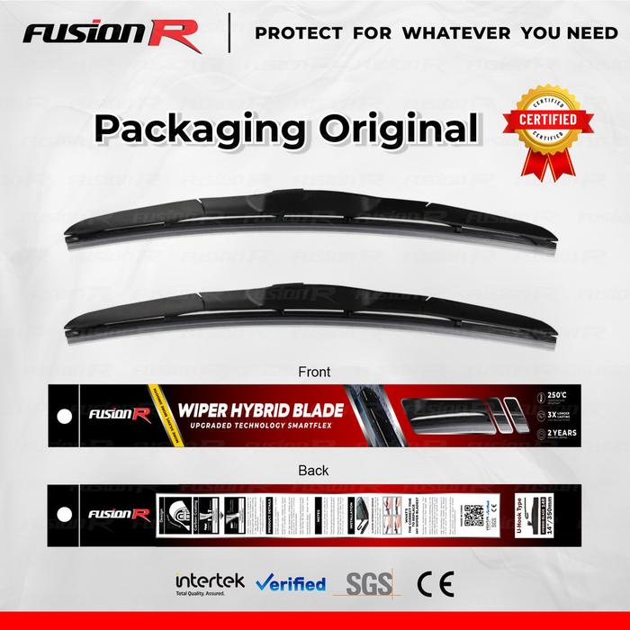 Fusion R Wiper Kaca Mobil HONDA BRIO Karet Wiper Frameless Hybrid Blade Set Premium