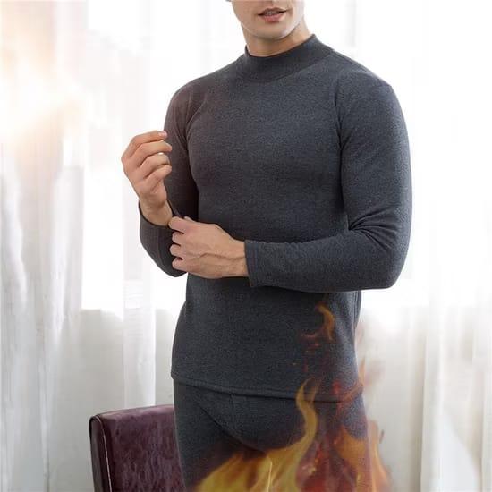 Mac and Ran Long John Mock Neck Pakaian Dalam Musim Dingin M&R Celana Flying Hole & Slim Fit Heattec