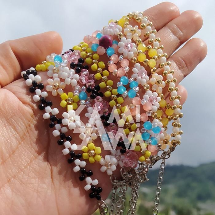 Gelang Manik/Mute/Kristal Ceko Cantik - Rantai